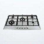 Plaque de cuisson encastrable LEXICAL 5 feux - Inox 90 cm, grilles fonte massive