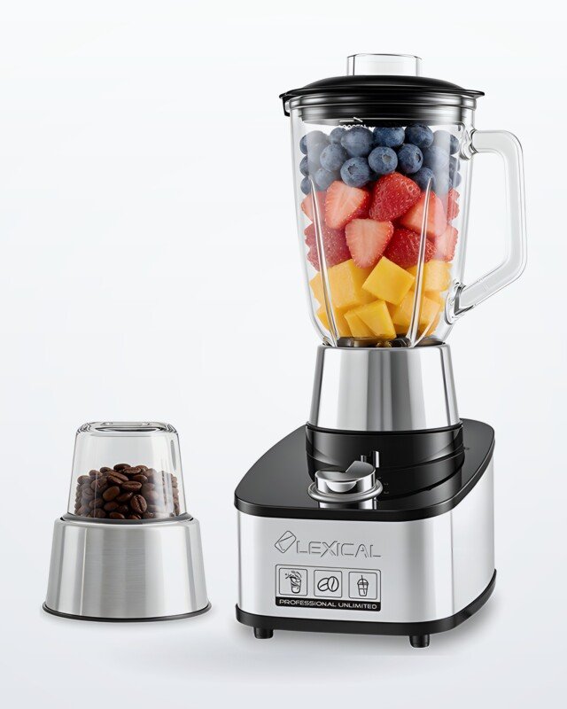 Blender bol en verre - Blender avec Moulin 2 en 1 Lexical LBL-1541 – 600W - Bol en Verre 1.5L