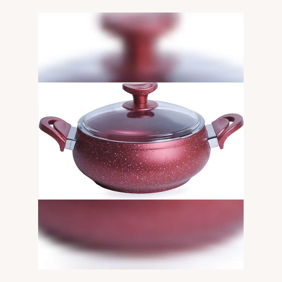 gauXCchUhkRrjmXL.jpg Marmite Granite MARQUE Lines 24 cm Rouge 3,8L – Image 1