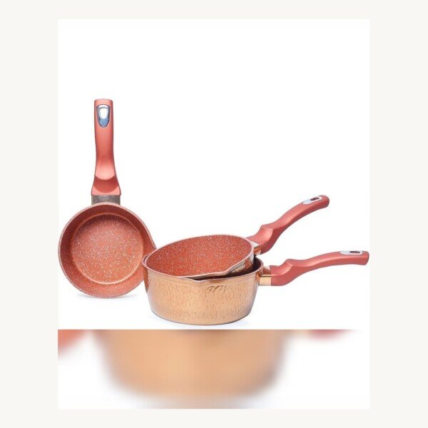 Set De 3 Casseroles Granite BAROLY ABMS1-1 - Effet Cuivre