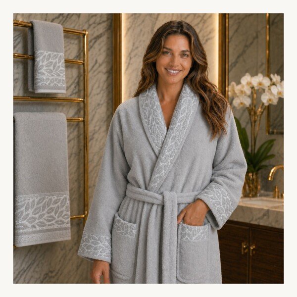 cap de bain single marque ABM avec 2 serviette (90/50 – 150/100) - Gris clair, femme