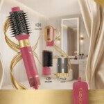 Air styler Lexical LAS-5210-11 fuchsia et ses accessoires