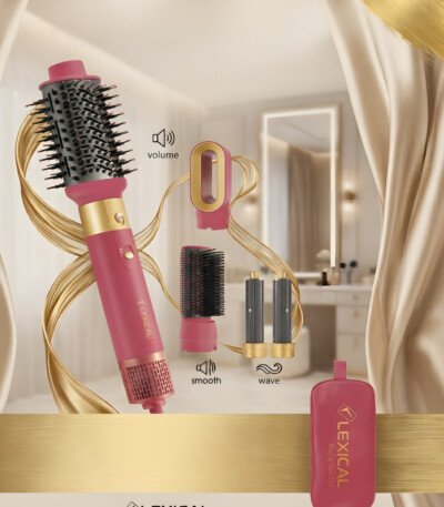 Air styler Lexical LAS-5210-11 fuchsia et ses accessoires