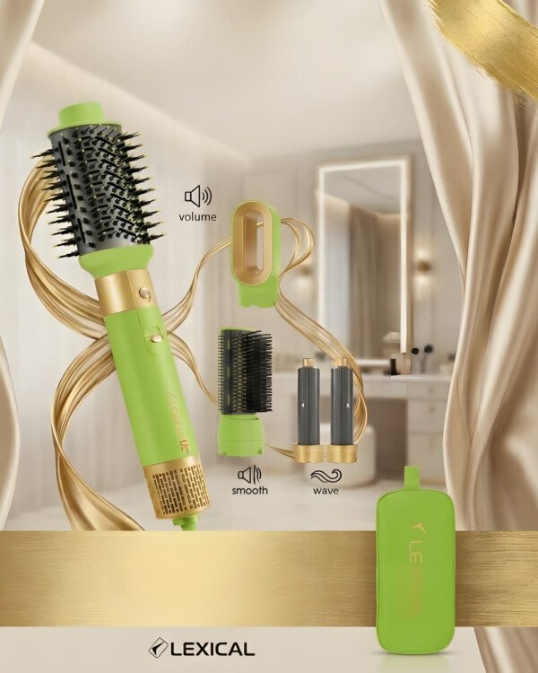 Air styler Lexical LAS-5210-7 vert anis et ses accessoires