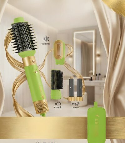 Air styler Lexical LAS-5210-7 vert anis et ses accessoires