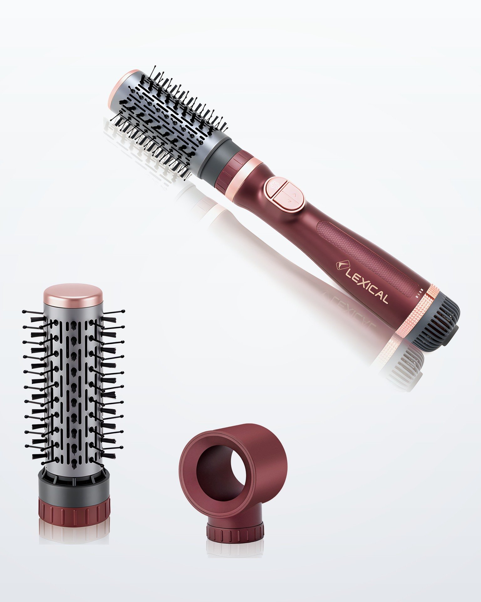 Brosse soufflante rotative - Brosse Soufflante Rotative 3en 1 marque Lexical LAS-5225-4 - Rouge