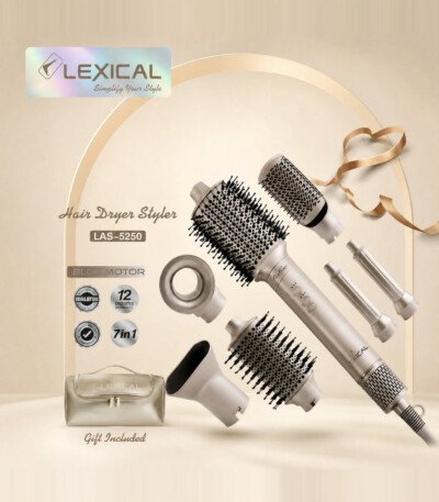 Coffret Cheveux 7 en1 marque Lexical LAS-5250 - 1400W - 110000 RPM