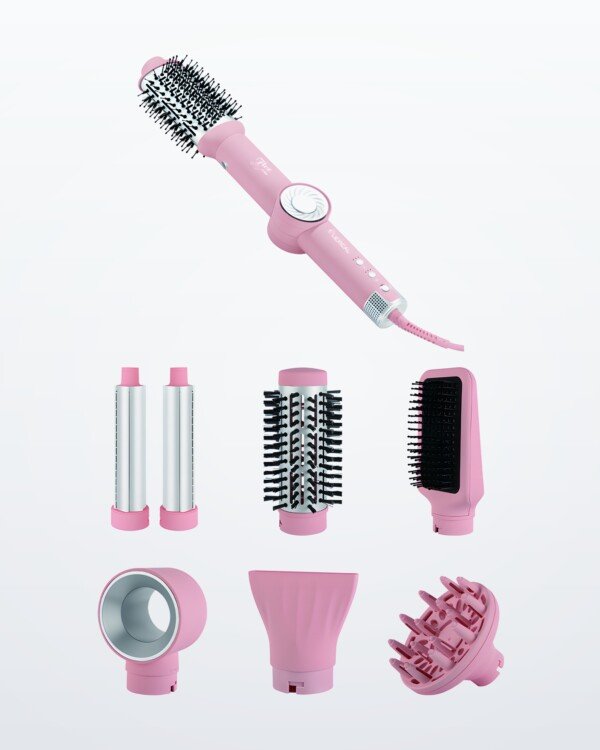 Air Styler 8 en 1 Lexical LAS-5251 – Rose – Moteur BLDC 110 000 tr/min
