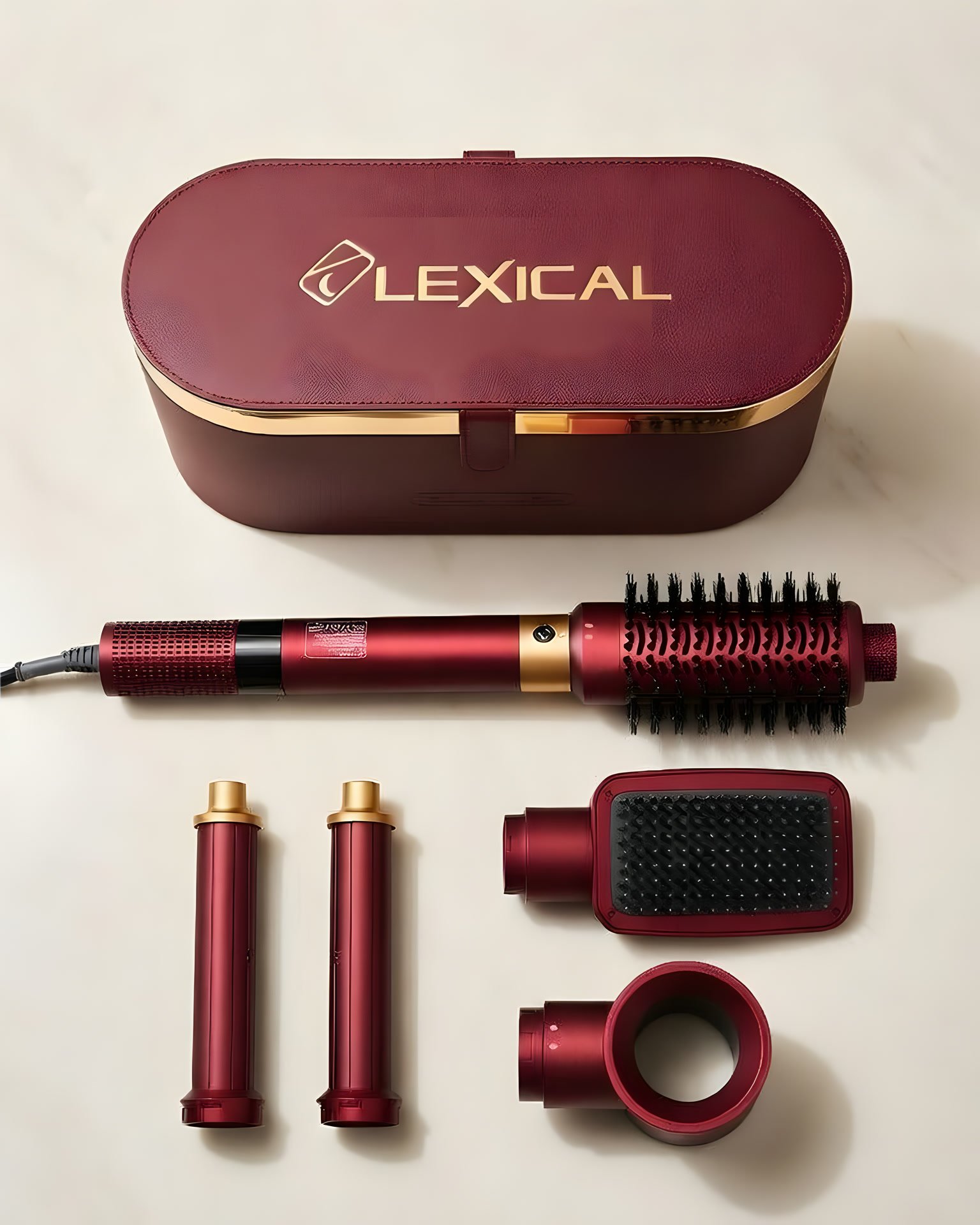 Sèche Cheveux Styler 6 en 1 MARQUE Lexical LAS-5255-4 - 1300W - Rouge Sèche Cheveux Styler 6 en 1 MARQUE Lexical LAS-5255-4 - 1300W - Rouge