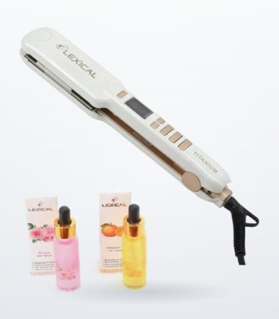 Lisseur De Cheveux Lexical LHS5380 + 2 Huiles De Soin Capillaire - Rouge- BLANC