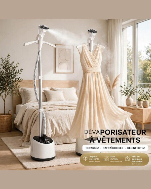 Défroisseur vapeur vertical professionnel Lexical LGR-1201 – 1800 W - Réservoir 1200 ml - Garantie 12 Mois