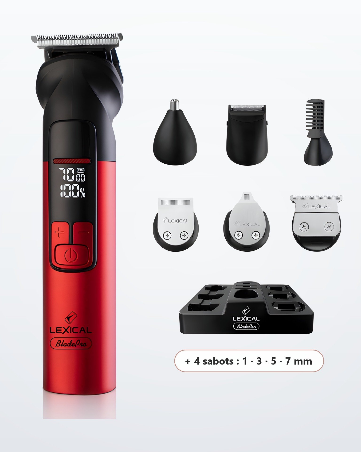 Tondeuse Multifonction 8 en 1 Lexical LHC-5694 – Lame Céramique – USB-C – Étanche IPX7 Tondeuse Multifonction 8 en 1 Lexical LHC-5694 – Lame Céramique – USB-C – Étanche IPX7