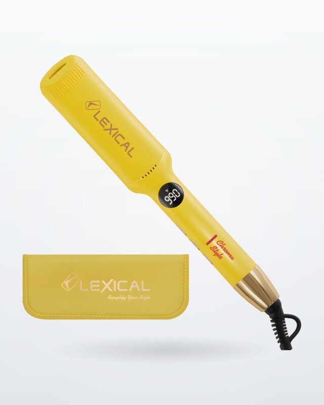 Lisseur à Cheveux Lexical LHS-5383-10 – Jaune - Housse Assortie - Garantie 12 Mois