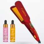Plaque Cheveux avec 2 Sérums Offerts MARQUE Lexical LHS-5390 - 65 Watts - Rouge