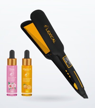 Plaque Cheveux avec 2 Sérums Offerts MARQUE Lexical LHS-5390 - 65 Watts - Noir