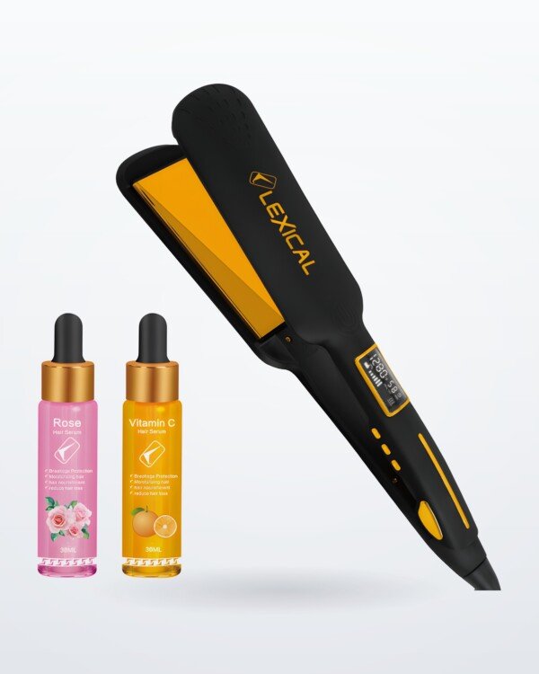Plaque Cheveux avec 2 Sérums Offerts MARQUE Lexical LHS-5390 - 65 Watts - Noir