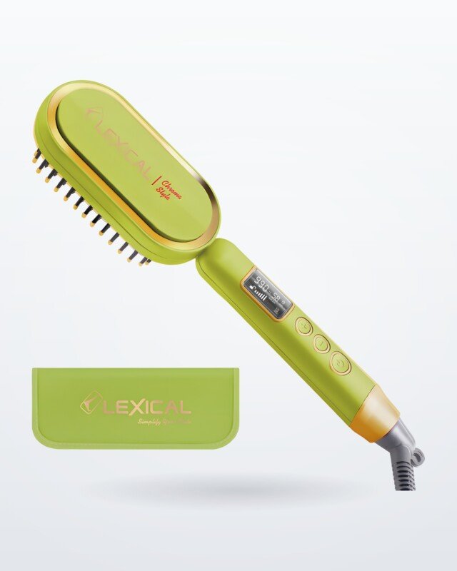 Brosse Lissante Chauffante Lexical LSB-5140-7 - 65W - Vert pistache