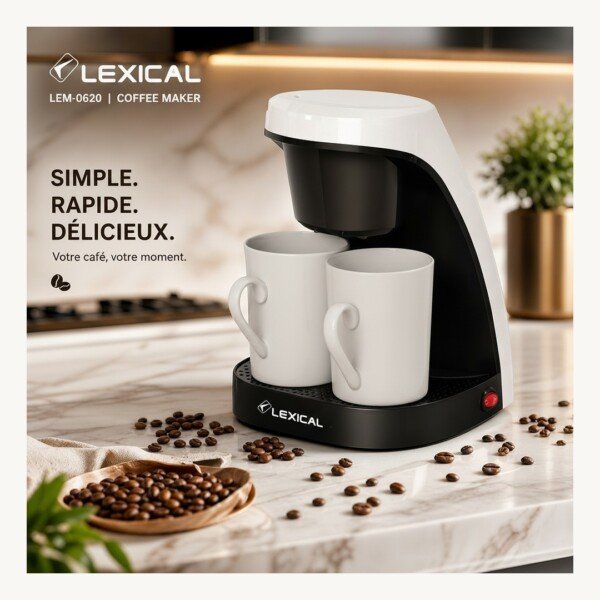 Cafetière Électrique Filtre 450W Lexical-LEM-0620 - blanc