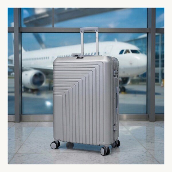 valise grand model ( 75×49×32cm) incassable marque ABM roues démontable – gris