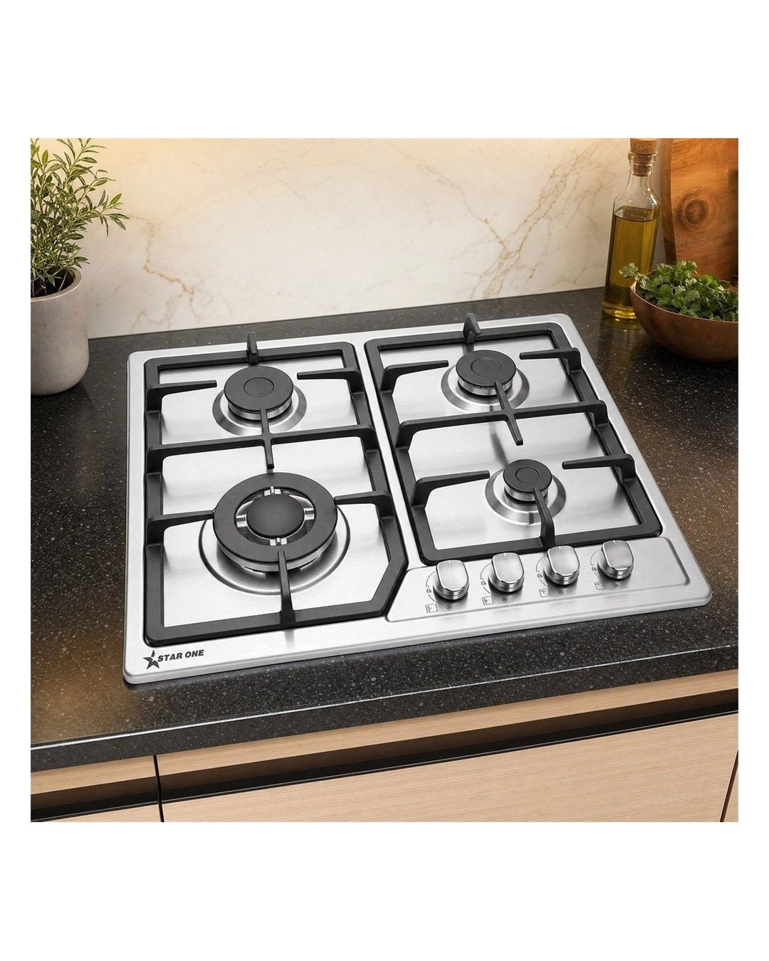 Plaque de cuisson encastrable STAR ONE 4 feux - Inox 60 cm (ST-614F) Plaque de cuisson encastrable STAR ONE 4 feux - Inox 60 cm (ST-614F)