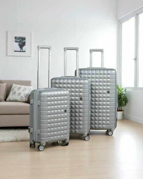 Série de 3 Valises en ABS Gris - MARQUE ABM