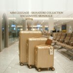 Série de 3 valises incassables marque ABM roues démontable – beige gold
