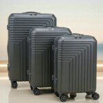 Série de 3 valises incassables marque ABM roues démontable – gris charbon