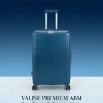 valise moyen model ( 65×42×29cm) incassable marque ABM roues démontable – bleu
