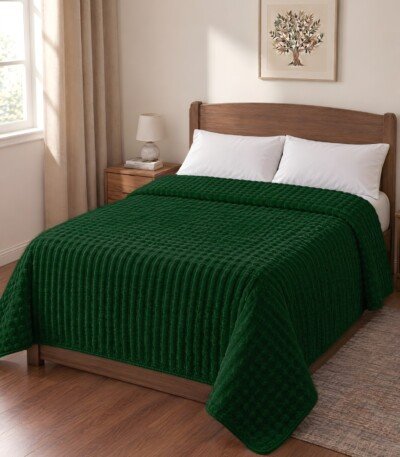 Couverture panda MARQUE ABM 220*240 CM acrylique - Vert gazon