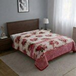 Couverture TRUE LOVE MARQUE ABM 2 places 6 KG 220*240CM - Roses rouges, carreaux